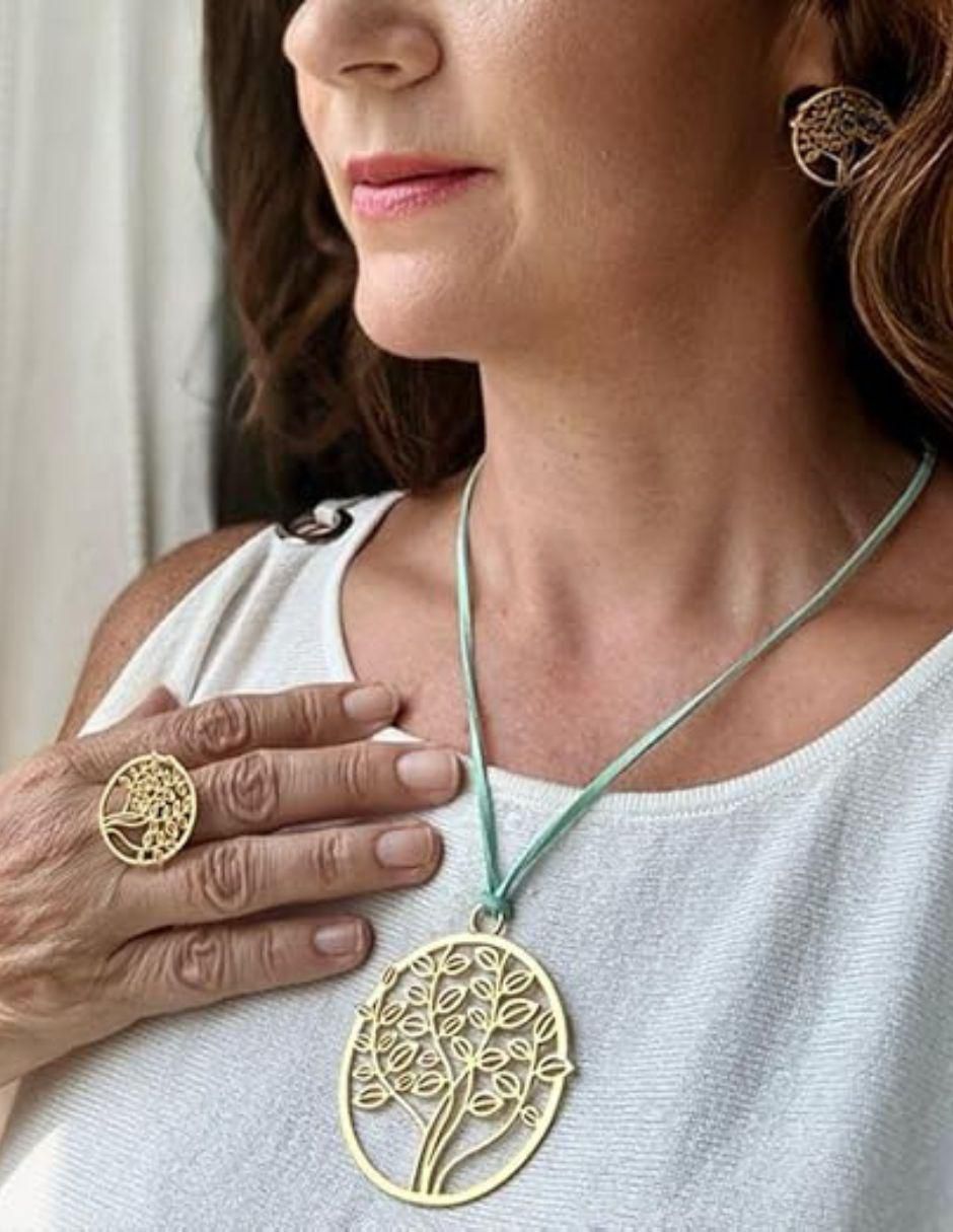 Anillo de árbol baño de oro 3
