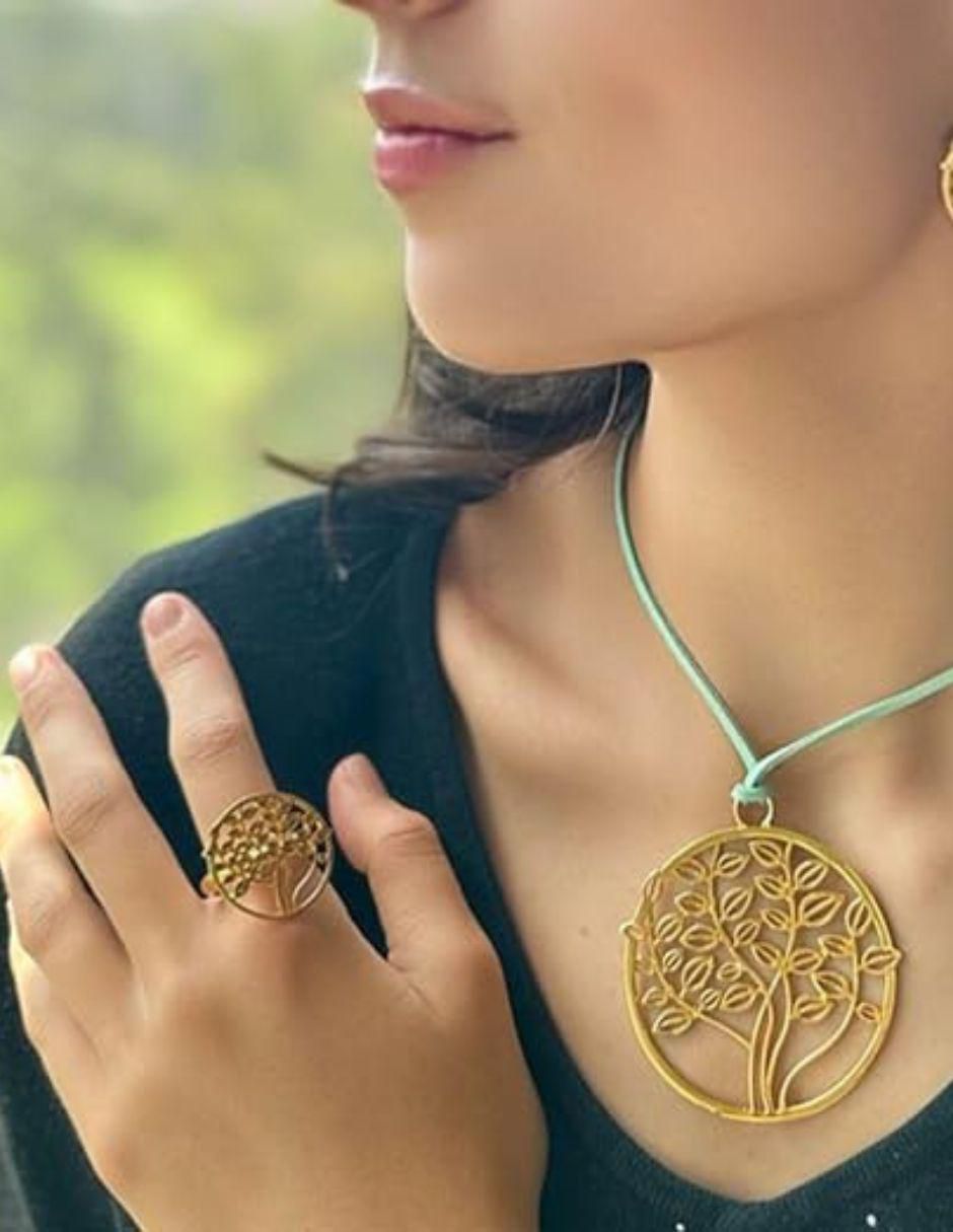 Anillo de árbol baño de oro 2