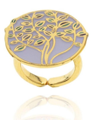 Anillo de árbol baño de oro
