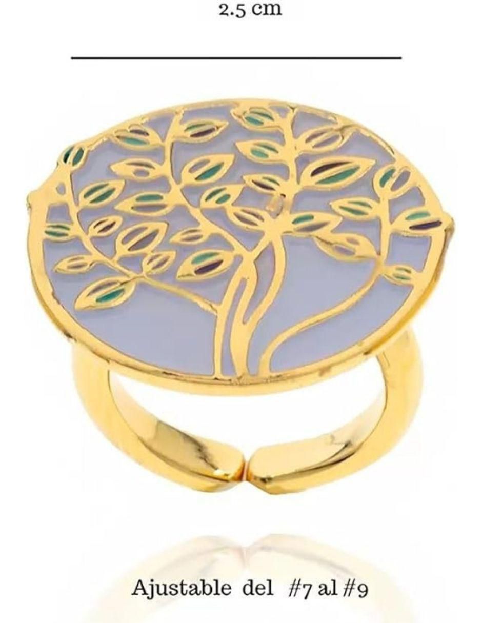 Anillo de árbol baño de oro 5