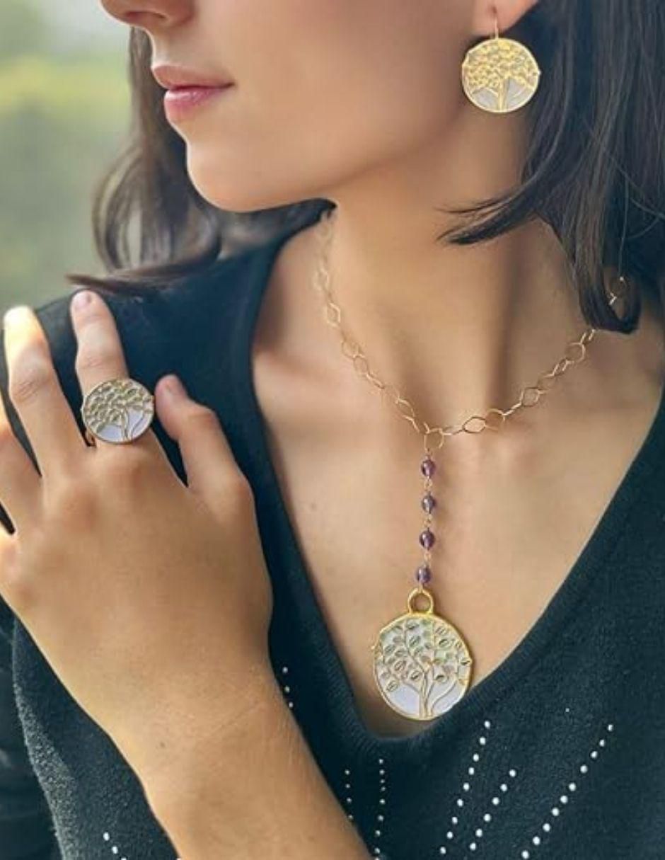 Anillo de árbol baño de oro 2