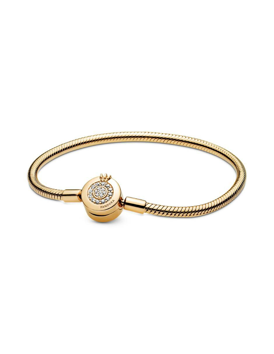 Brazalete de oro amarillo con zirconia cúbica P 925 Moments acabado baño de oro Brazalete de oro amarillo con zirconia cúbica P 925 Moments acabado baño de oro