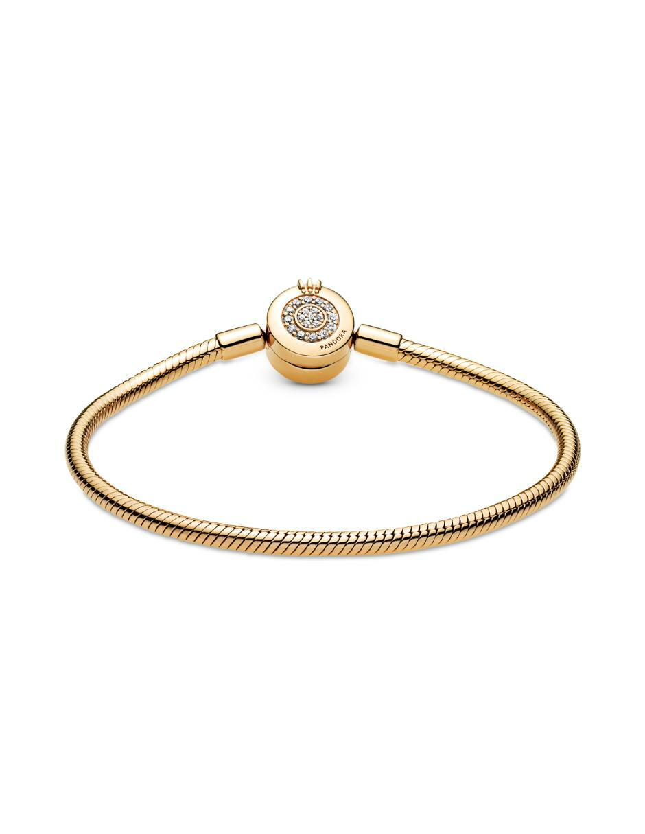 Brazalete de oro amarillo con zirconia cúbica P 925 Moments acabado baño de oro 2