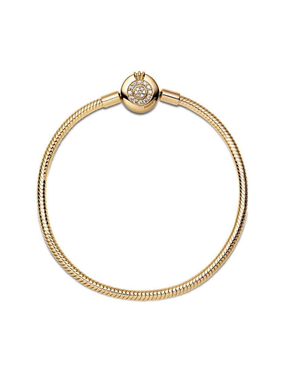 Brazalete de oro amarillo con zirconia cúbica P 925 Moments acabado baño de oro 3