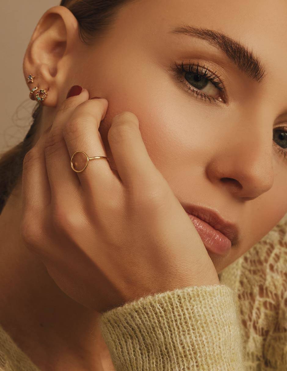Anillo redondo Humpback brillante