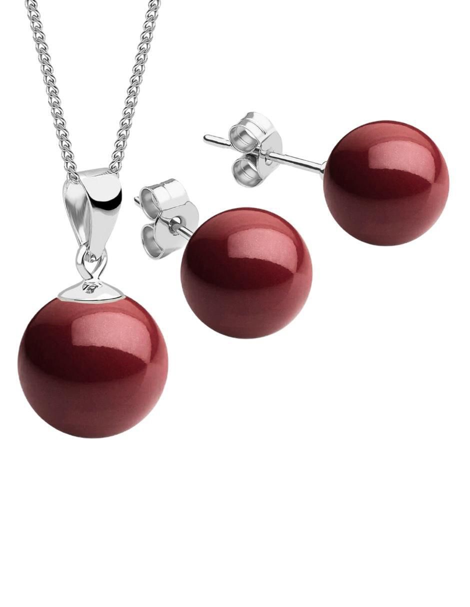 Aretes y collar circular Pearls de plata p 925 cristal 1