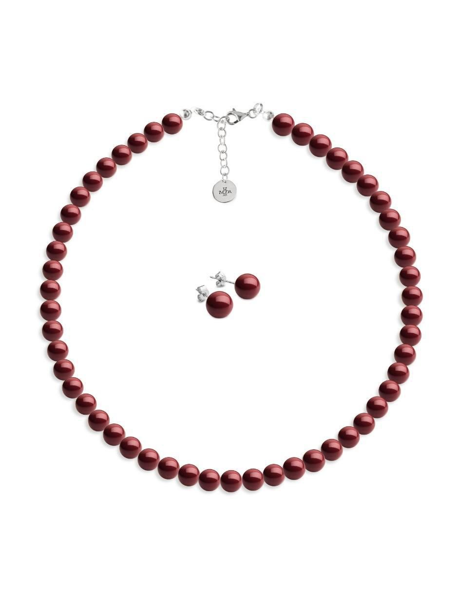 Aretes y collar circular Pearls de plata p 925 cristal 1