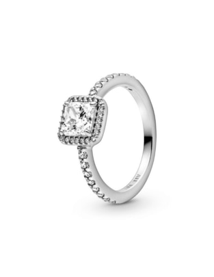 Anillo redondo Timeless P 925 de plata zirconia cúbica pulido