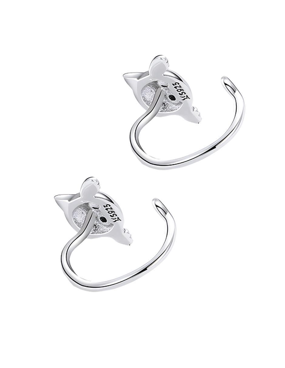 Aretes de aro Kiki de plata P 925 con acabado brillante 2