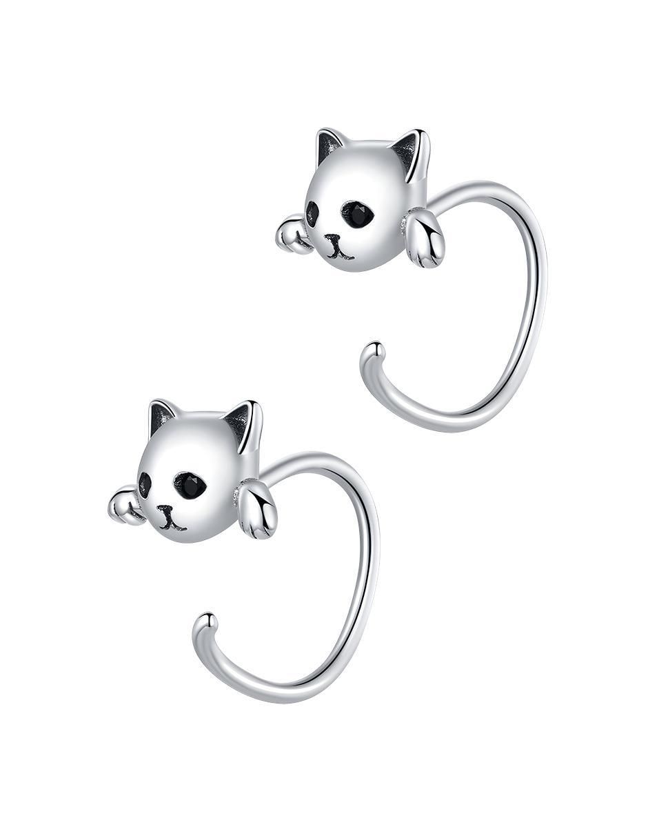 Aretes de aro Kiki de plata P 925 con acabado brillante 3