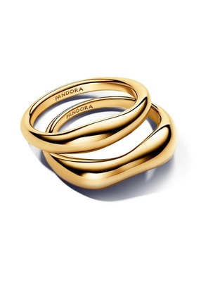 Anillo redondo Essence de plata P 925 con acabado baño de oro