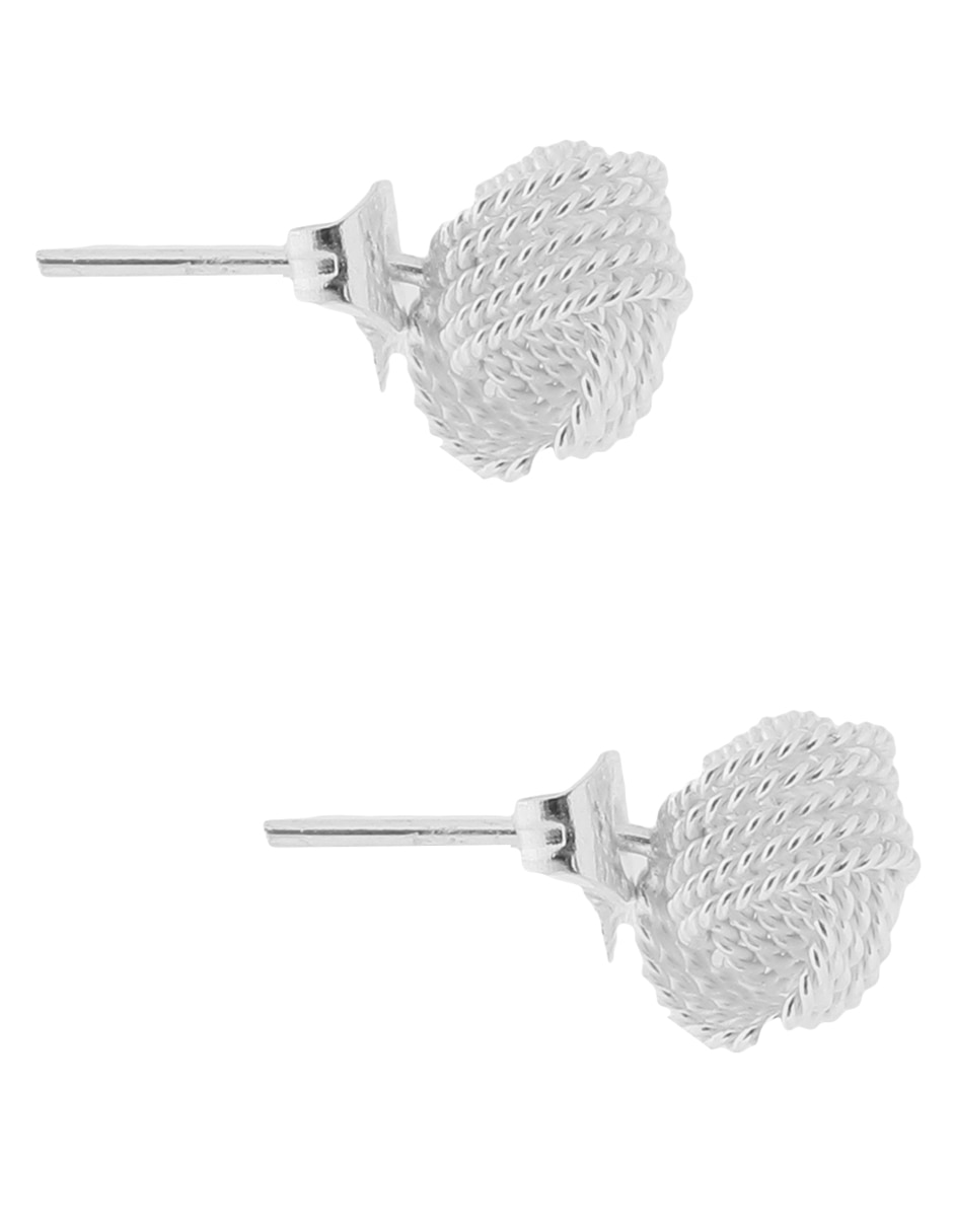 Aretes y collar redondo de plata p 925 4