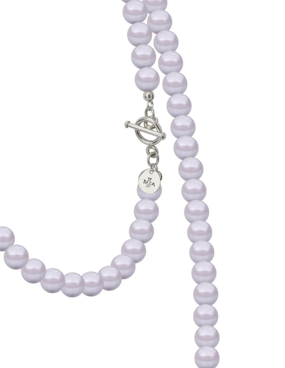 Aretes y collar de circular Pearls de plata P 925 cristal 3