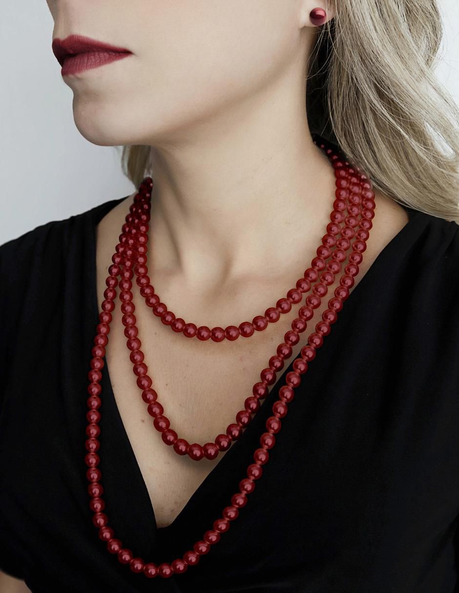 Aretes y collar de circular Pearls de plata P 925 cristal 5