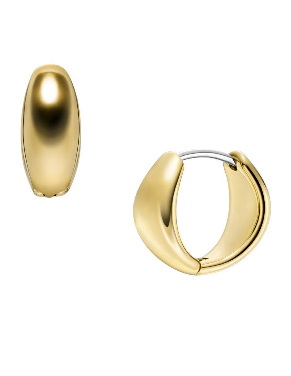 Aretes de aro All Stacked Up con acabado brillante
