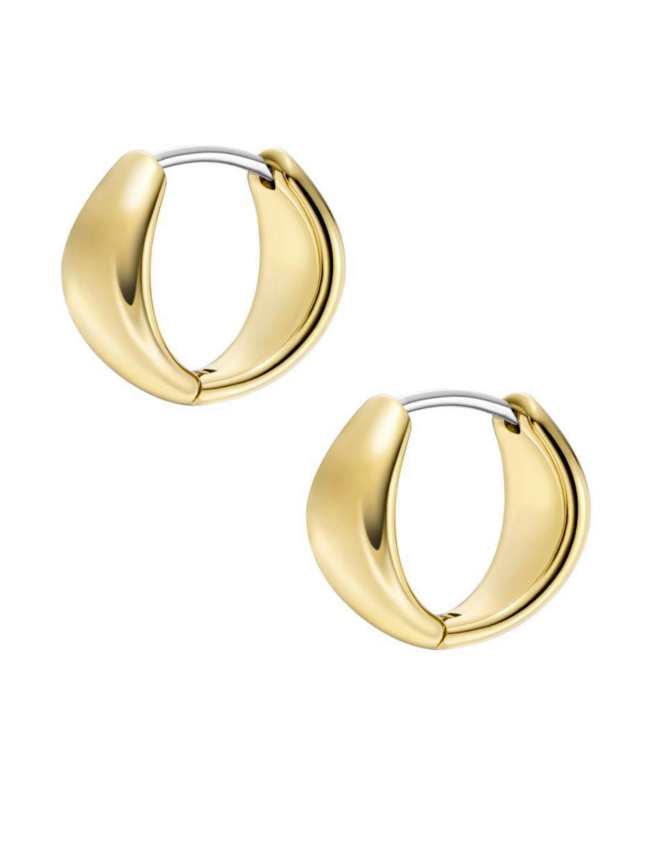 Aretes de aro All Stacked Up con acabado brillante