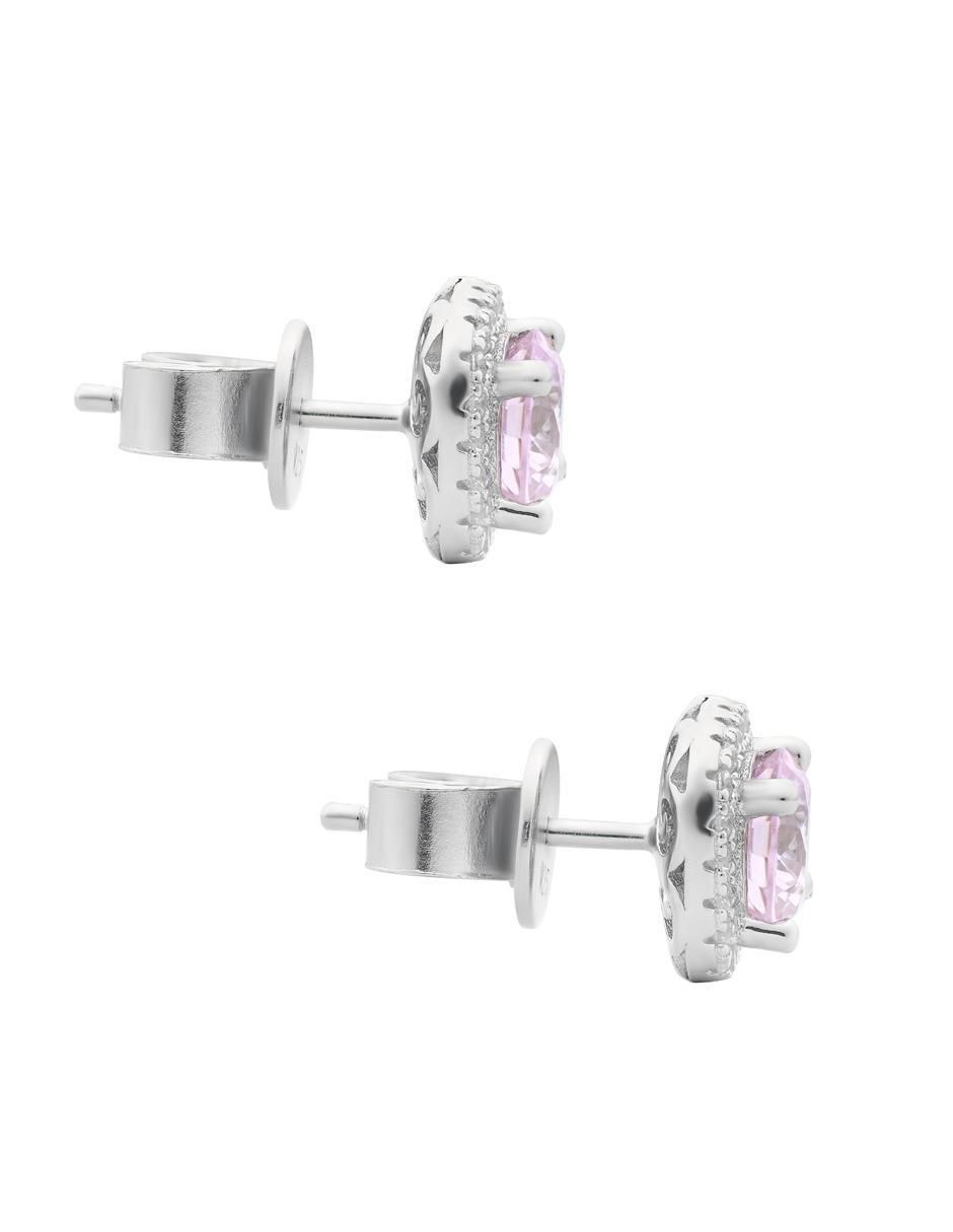 Broqueles circulares de plata con acabado plateado 3