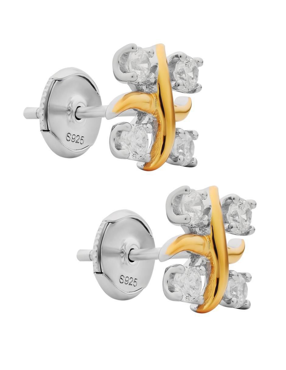 Broqueles circulares de plata con acabado plateado 2