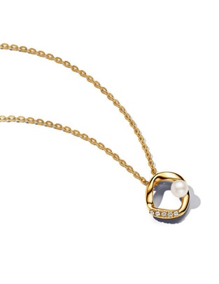 Collar circular Essence de plata con acabado baño de oro P 925