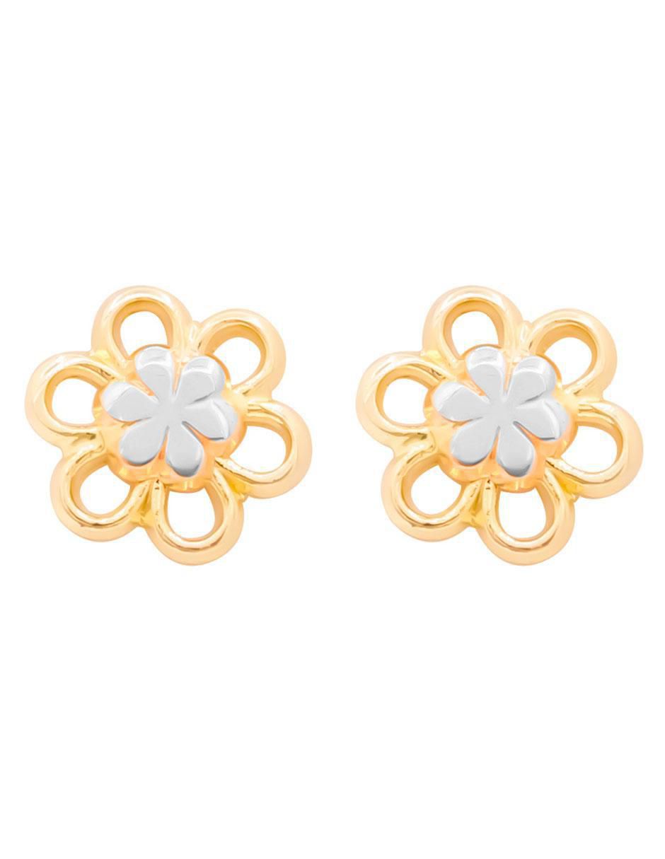 Broqueles de flor de oro con acabado brillante 1