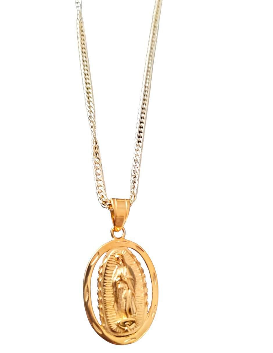 Collar con dije Virgen de Guadalupe 18 K