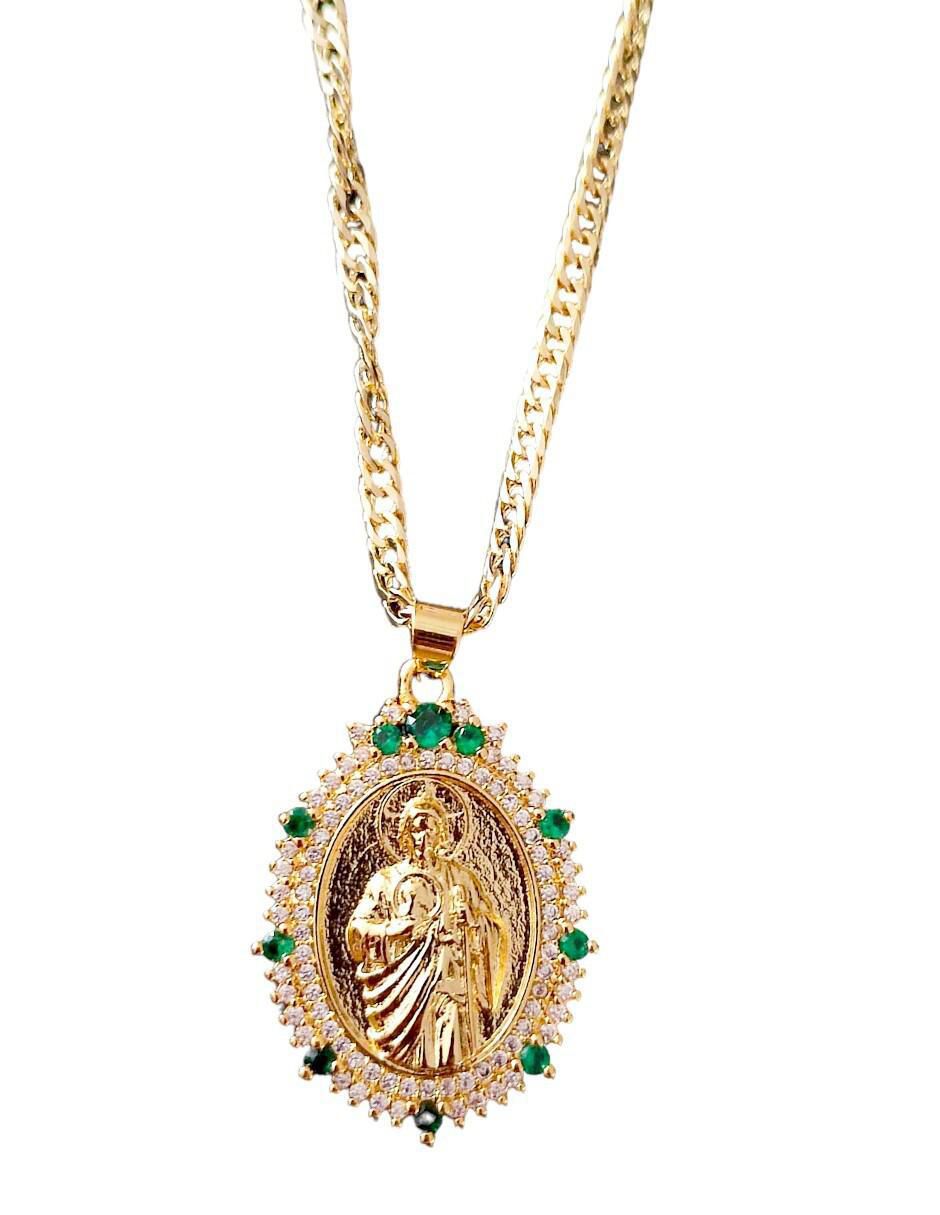 Collar con dije San Judas Tadeo 18 K