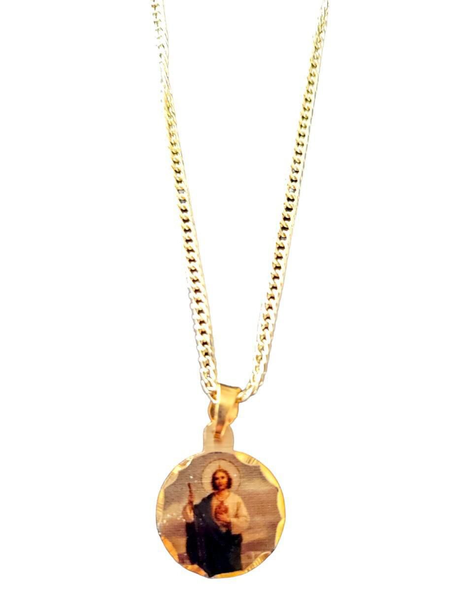 Collar con dije San Judas Tadeo 18 K