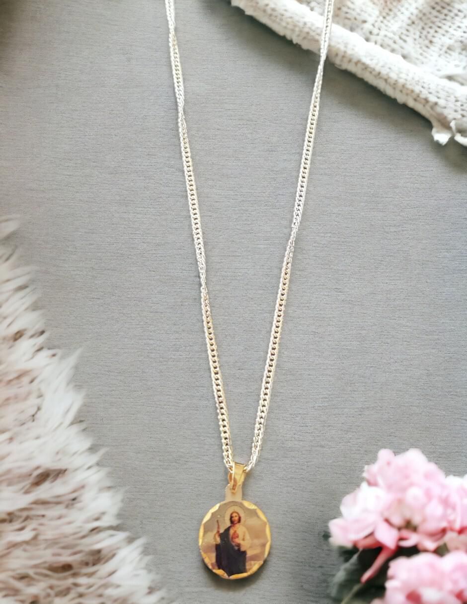 Collar con dije San Judas Tadeo 18 K