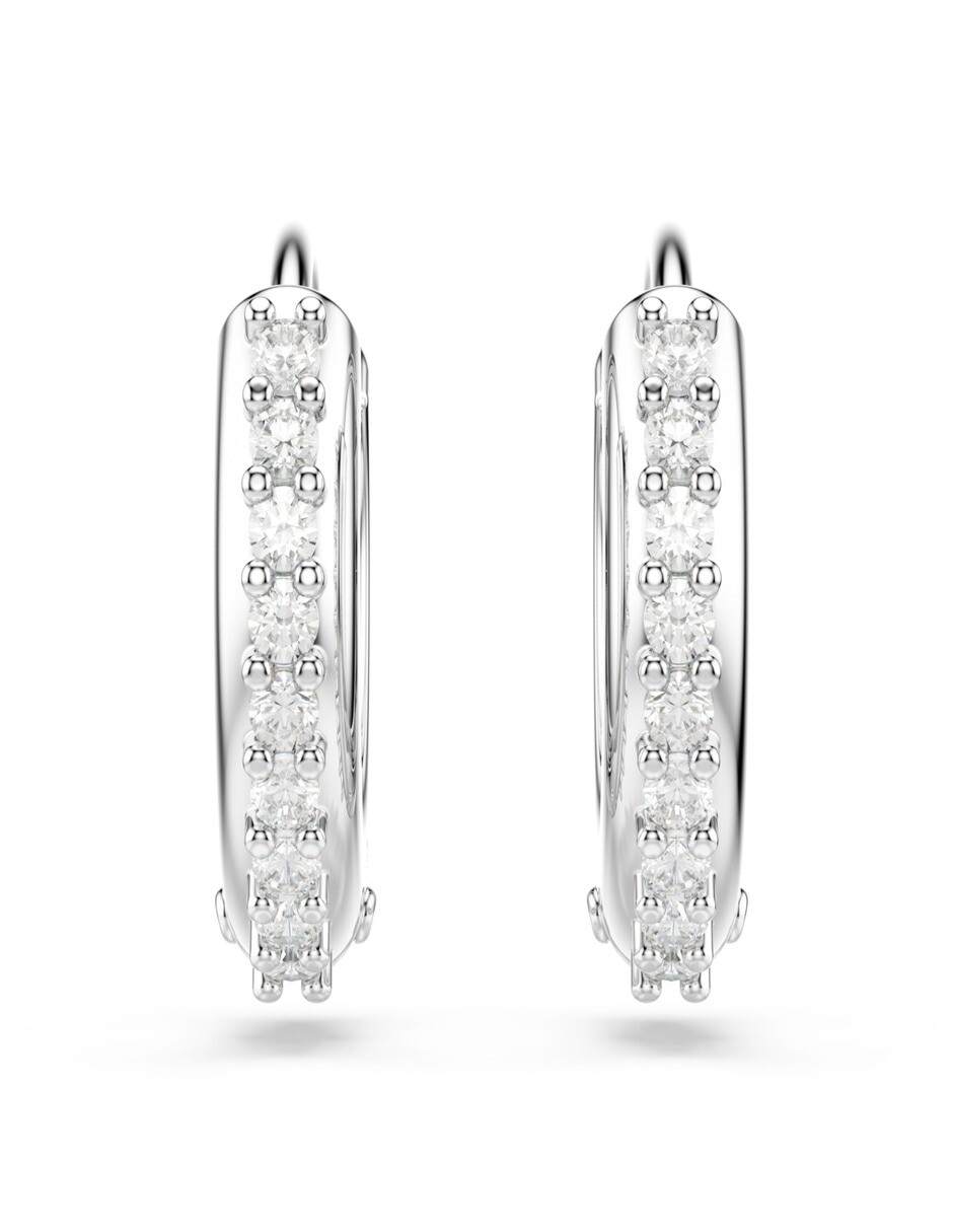 Aretes de aro con acabado pavé 2