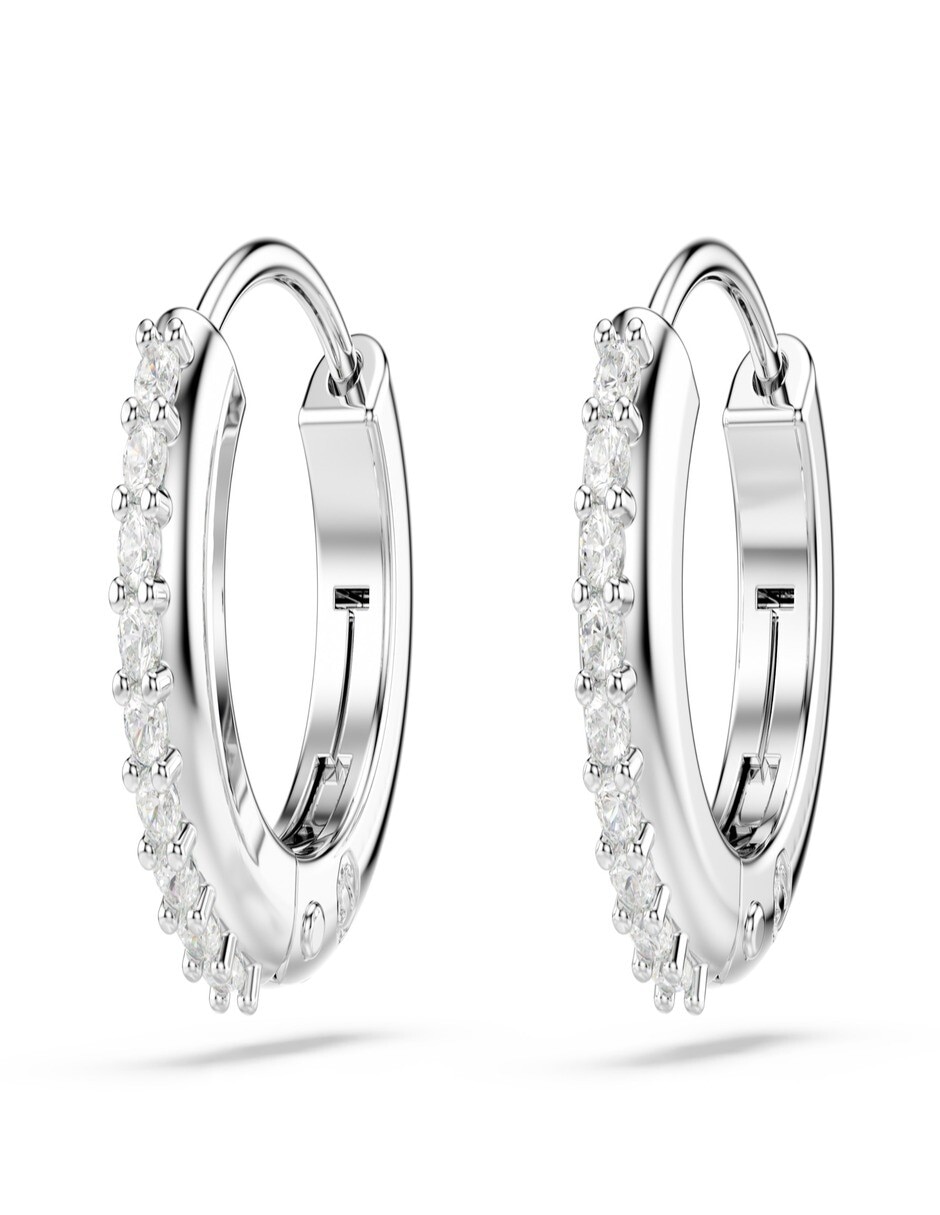 Aretes de aro con acabado pavé 3