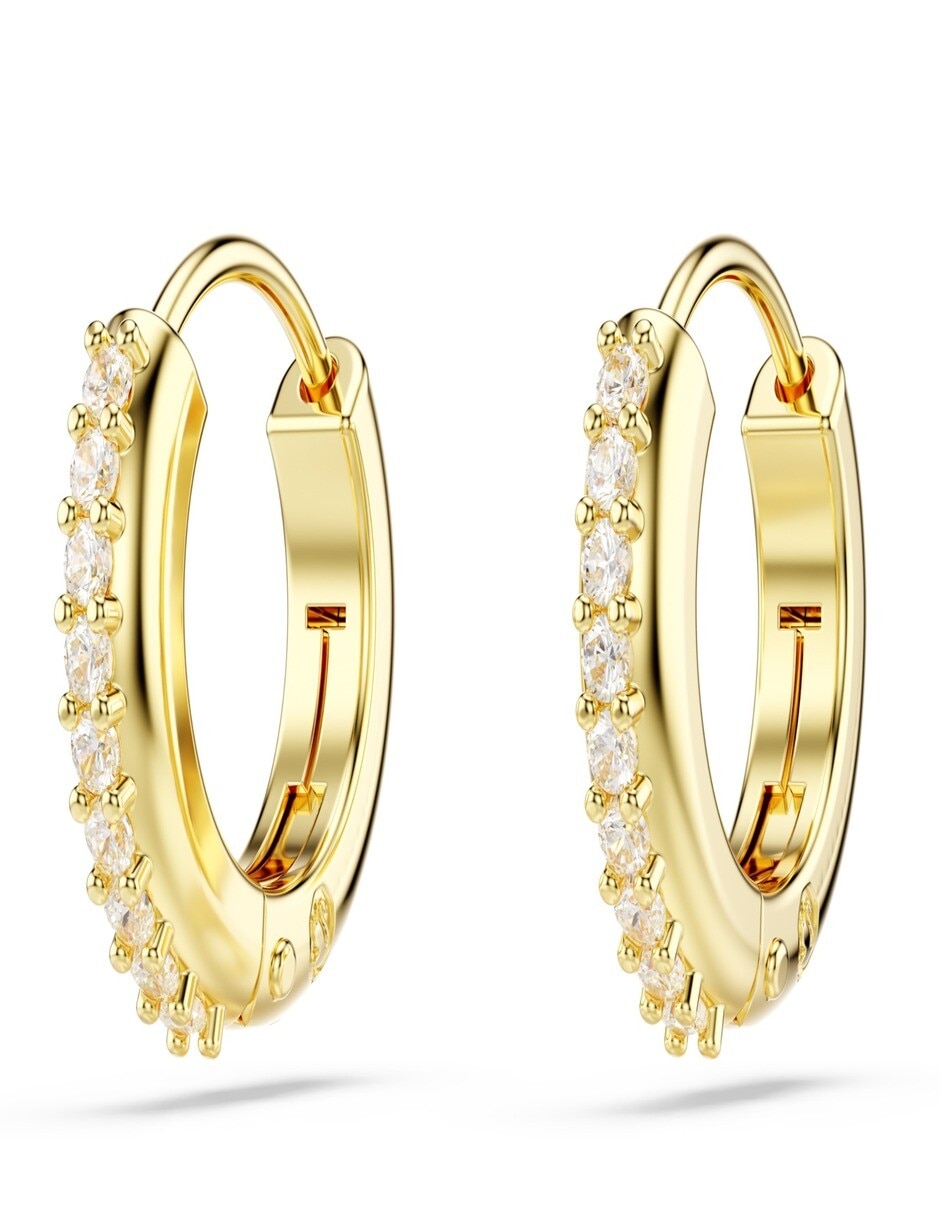 Aretes de aro con acabado pavé 4