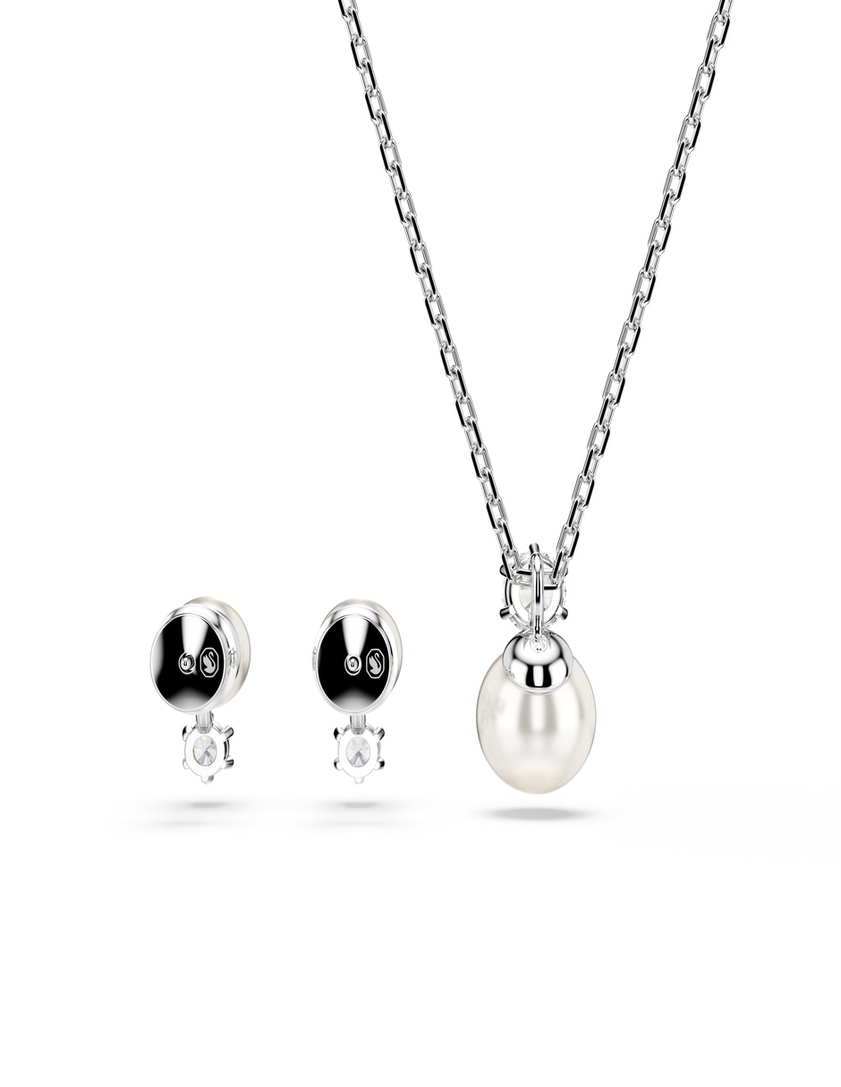 Aretes y collar redondo swarovski 3