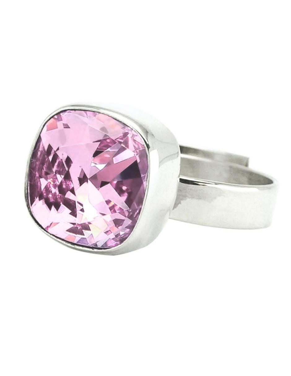 Anillo cuadrada Cushion P 925 de plata cristal brillante 4