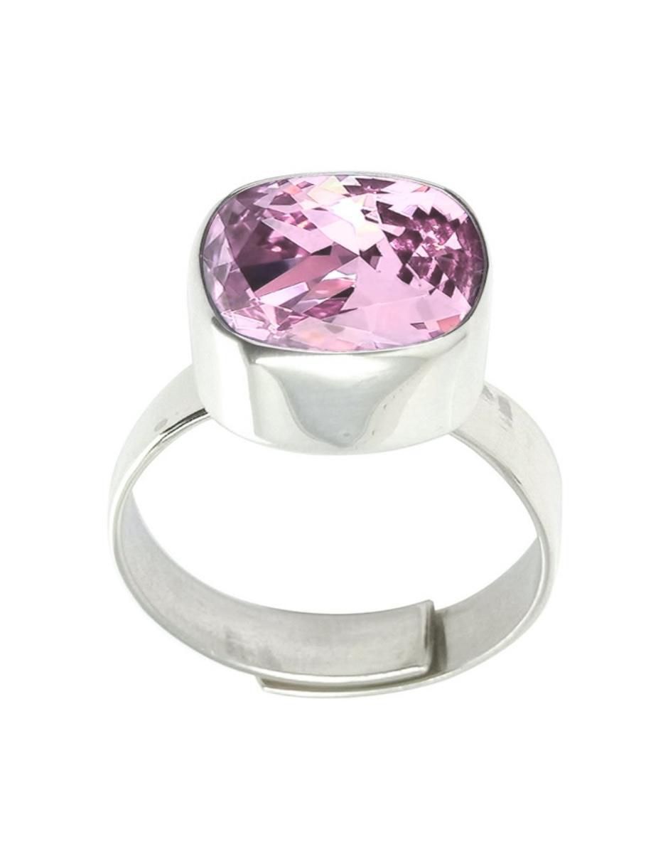 Anillo cuadrada Cushion P 925 de plata cristal brillante 3