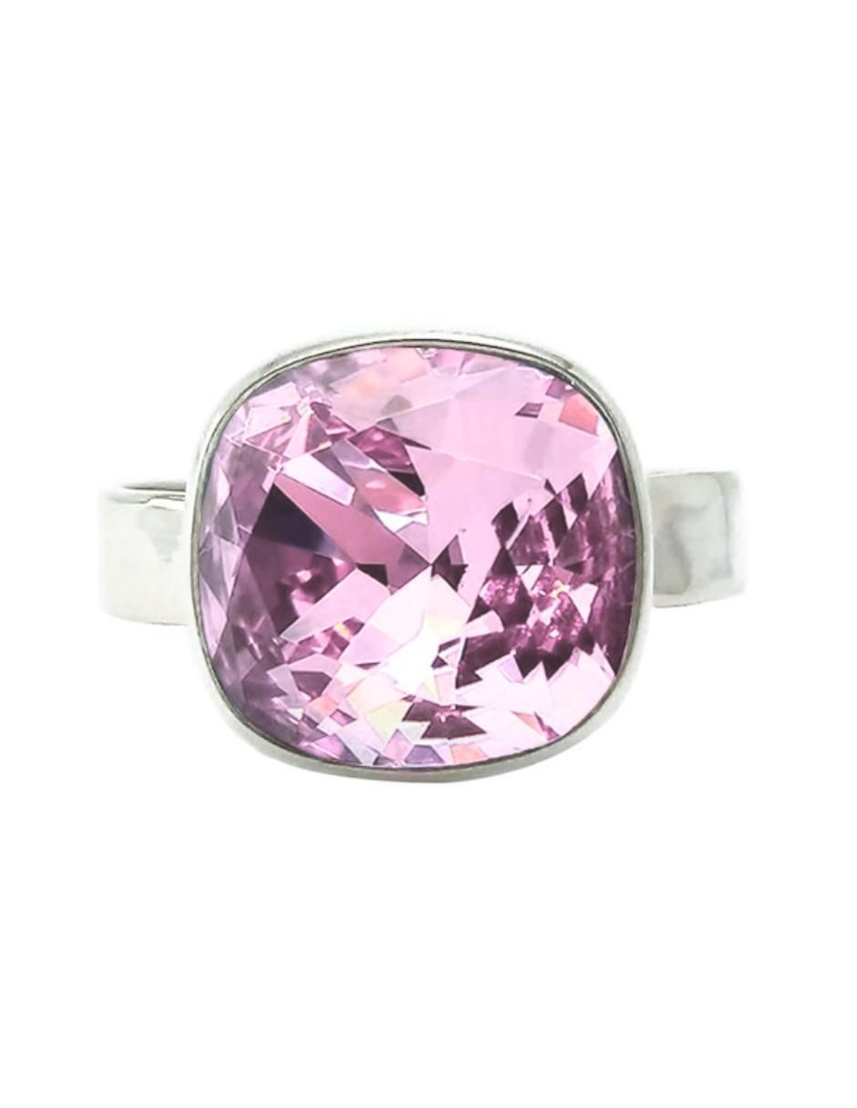 Anillo cuadrada Cushion P 925 de plata cristal brillante 2