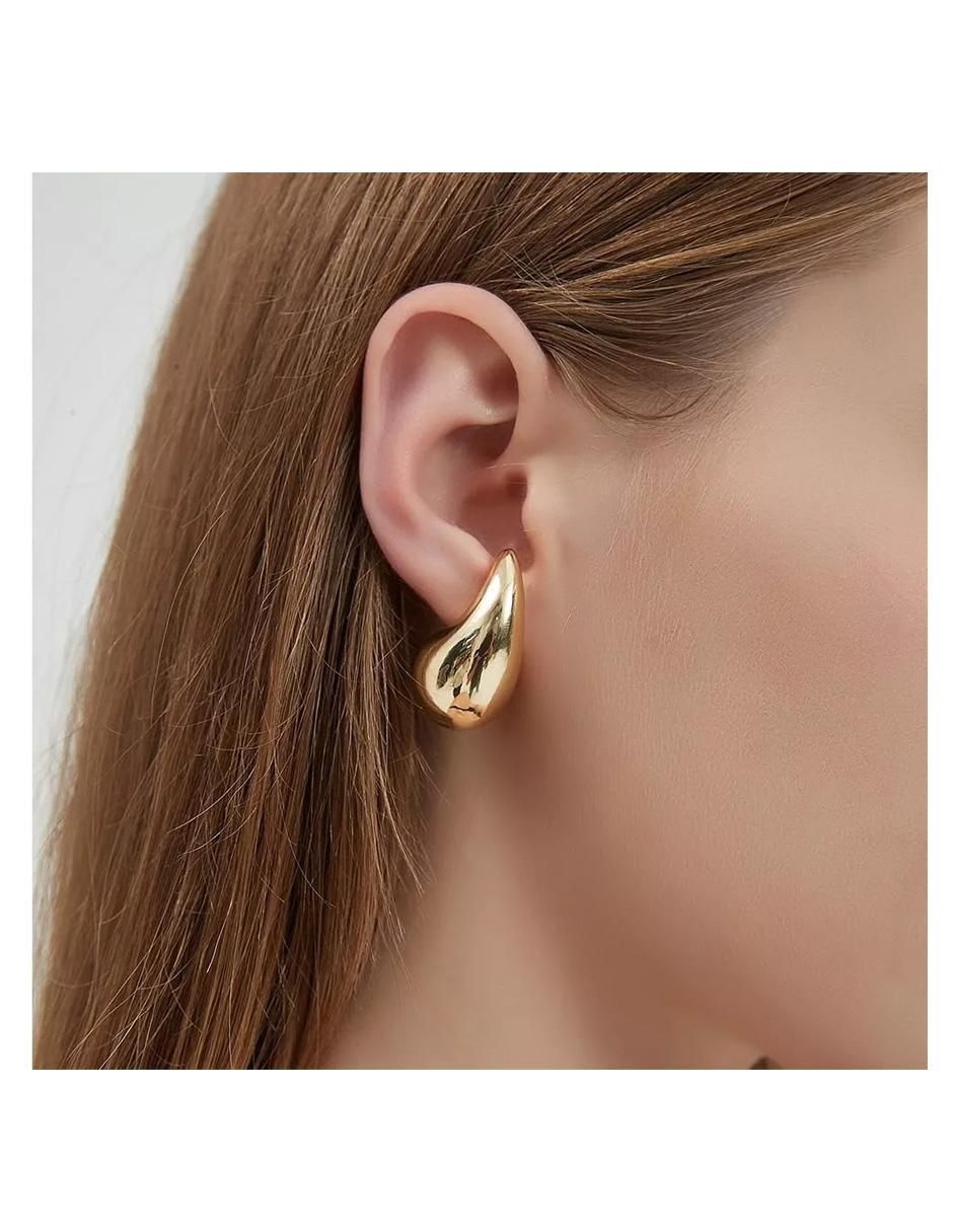 Aretes de gota con acabado espejo 2