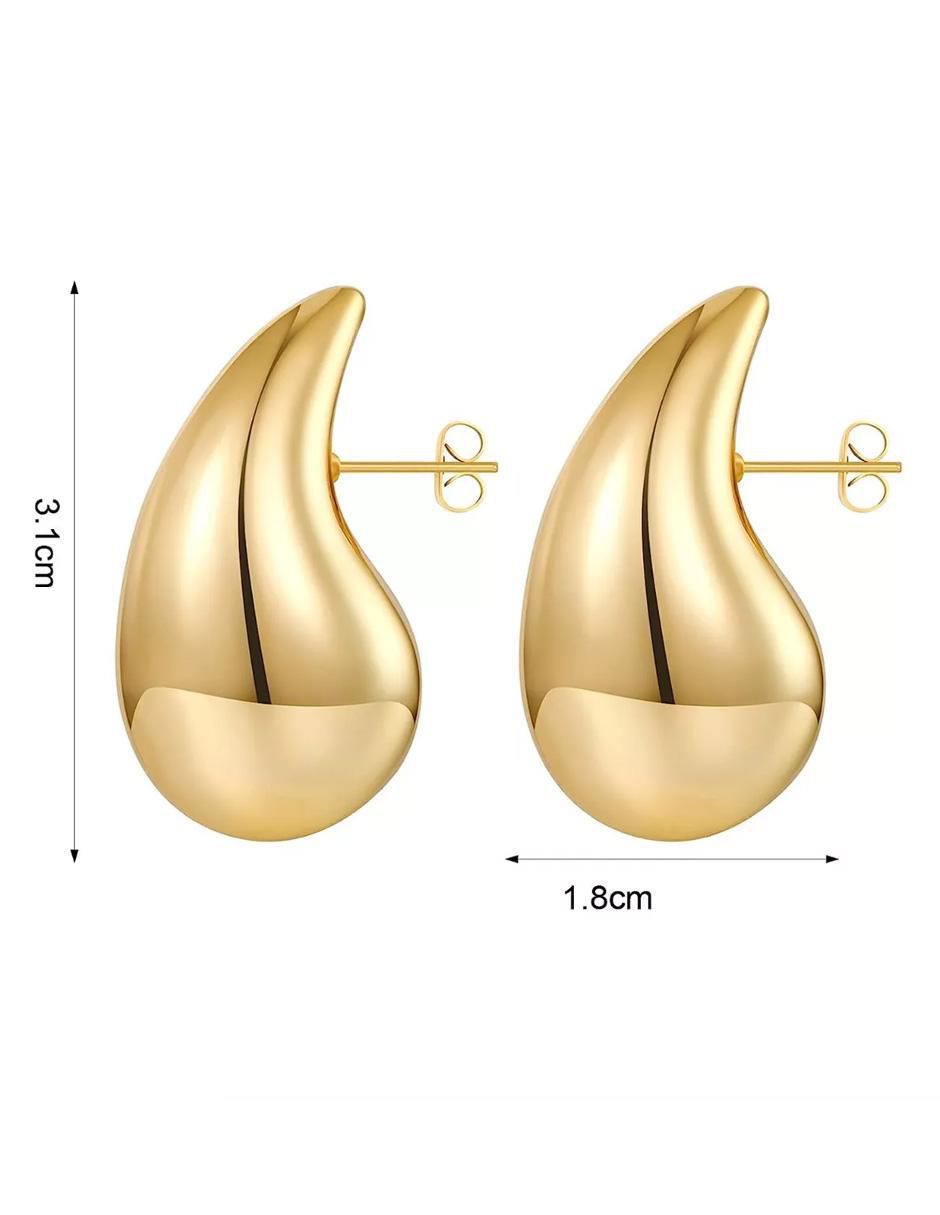 Aretes de gota con acabado espejo 4