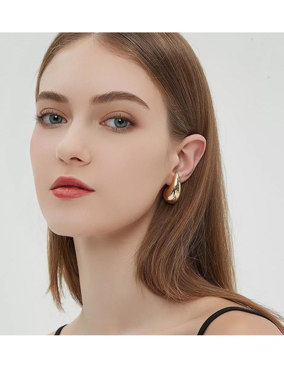 Aretes de gota con acabado espejo 3