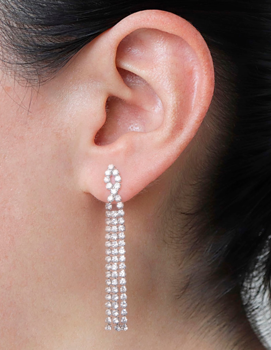 Aretes cuadrados con acabado brillante cristal 3