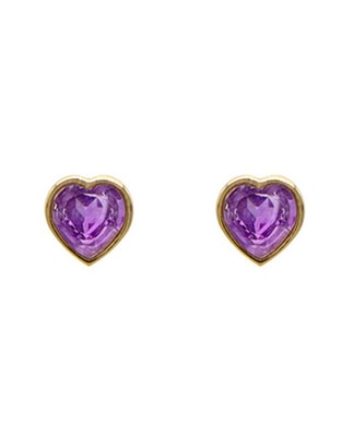 Broqueles de corazón emanuel ungaro con acabado brillante amatista