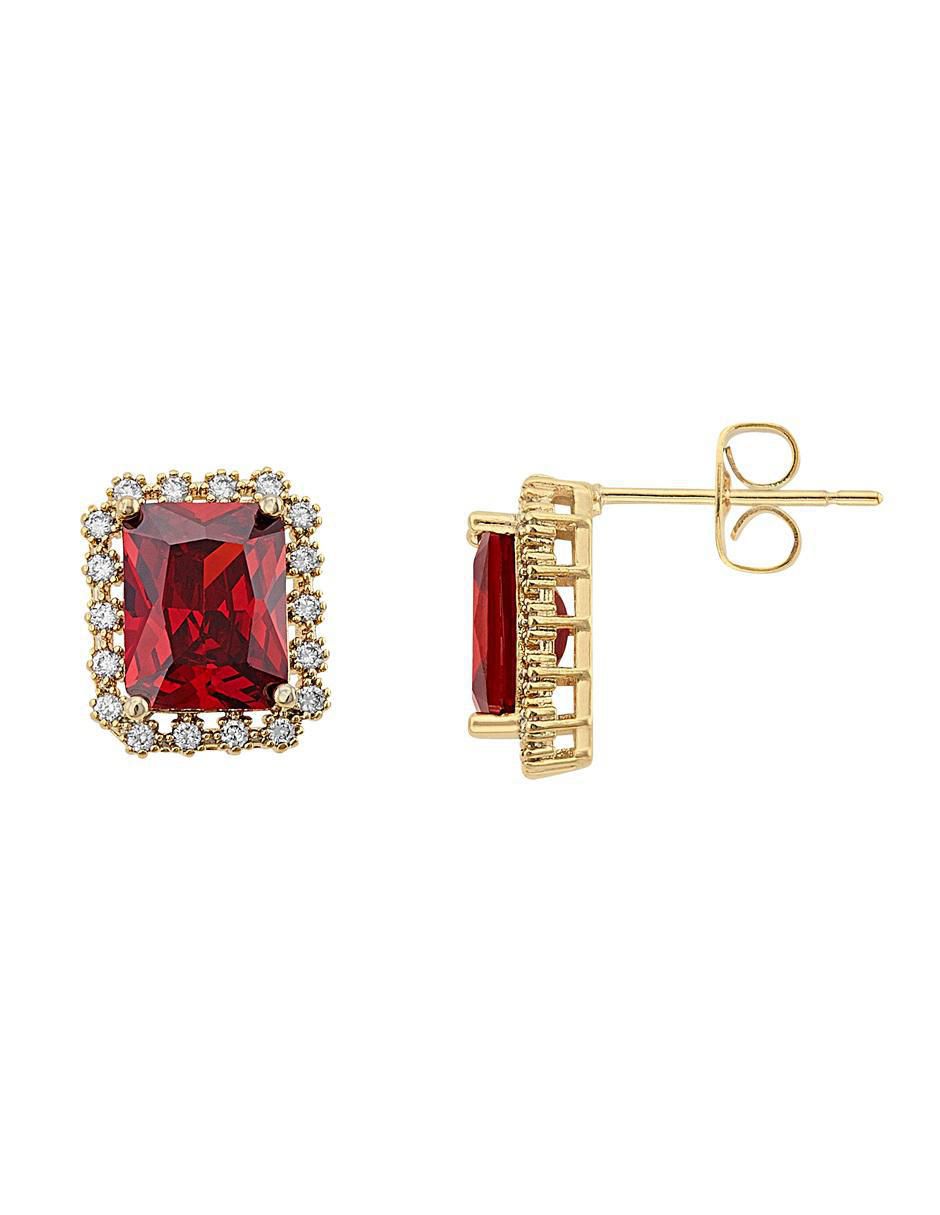 Aretes y collar rectangular Horoz zirconia 4