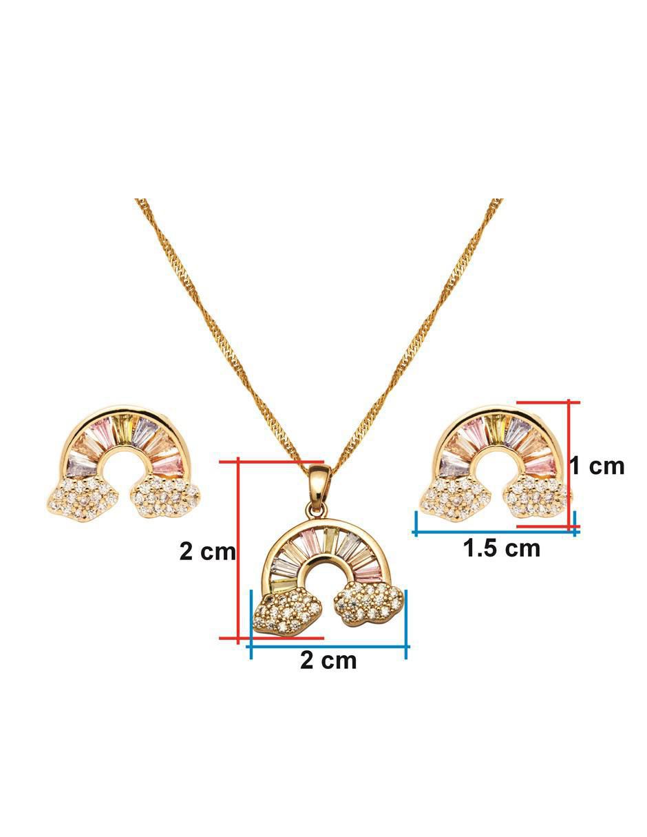Aretes y collar de arcoíris 6