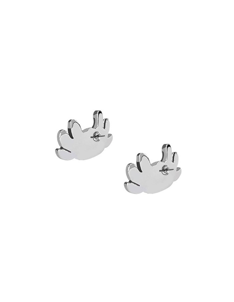 Aretes de ajolote de plata con acabado plateado 3