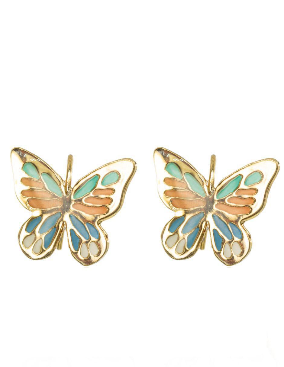 Aretes de mariposa con acabado esmaltado