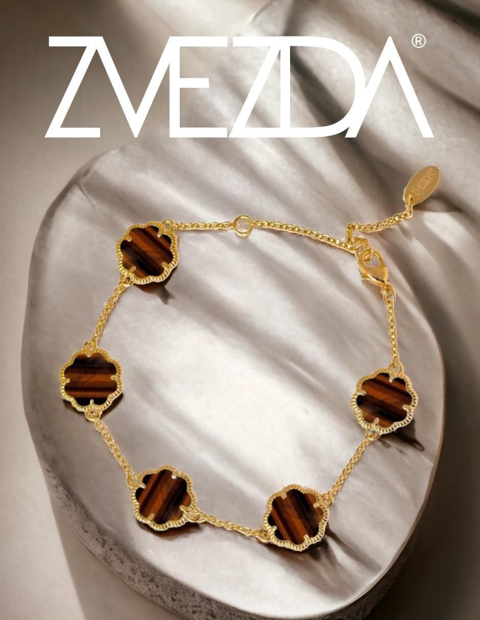 Aretes, collar y pulsera de trébol circonita 3
