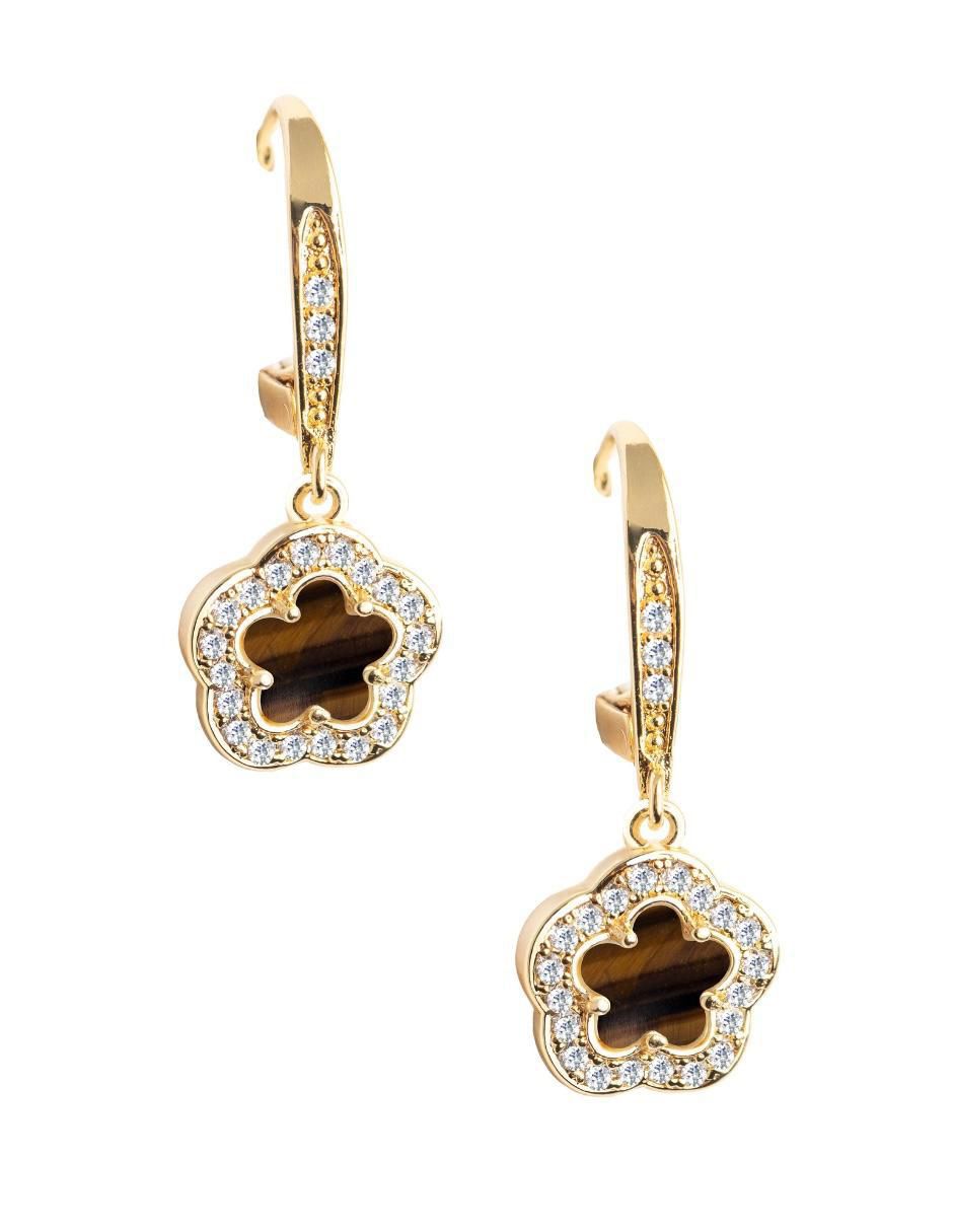 Aretes, collar y pulsera de trébol circonita 5