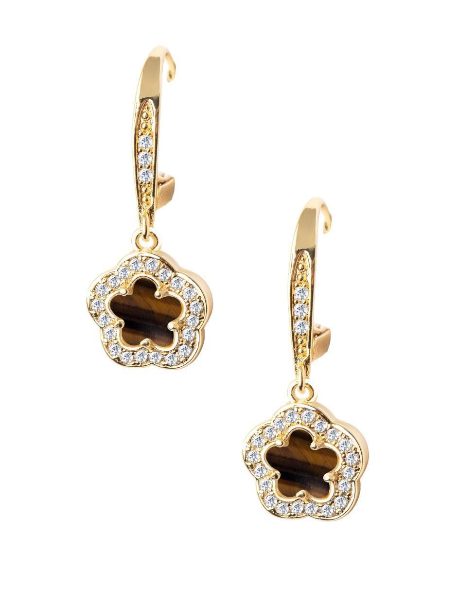 Aretes, collar y pulsera de trébol circonita 6