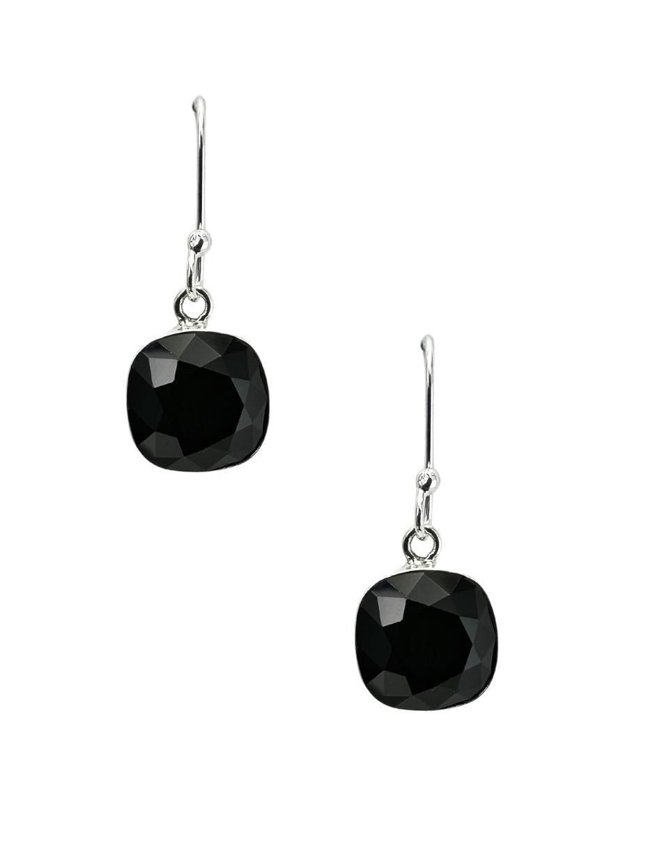 Aretes y collar de cuadrada Cushion de plata P 925 cristal 8