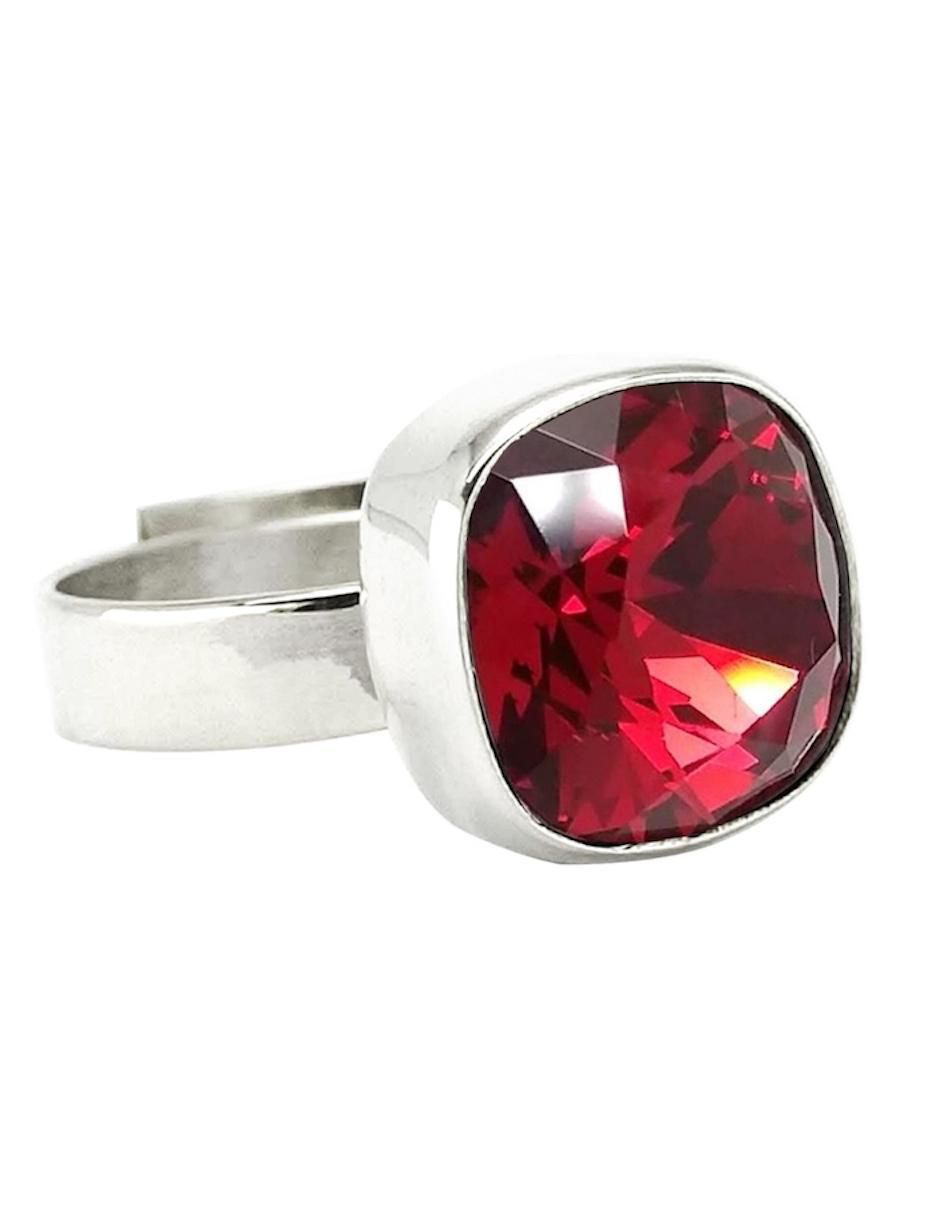 Anillo cuadrada Cushion P 925 de plata cristal brillante 1