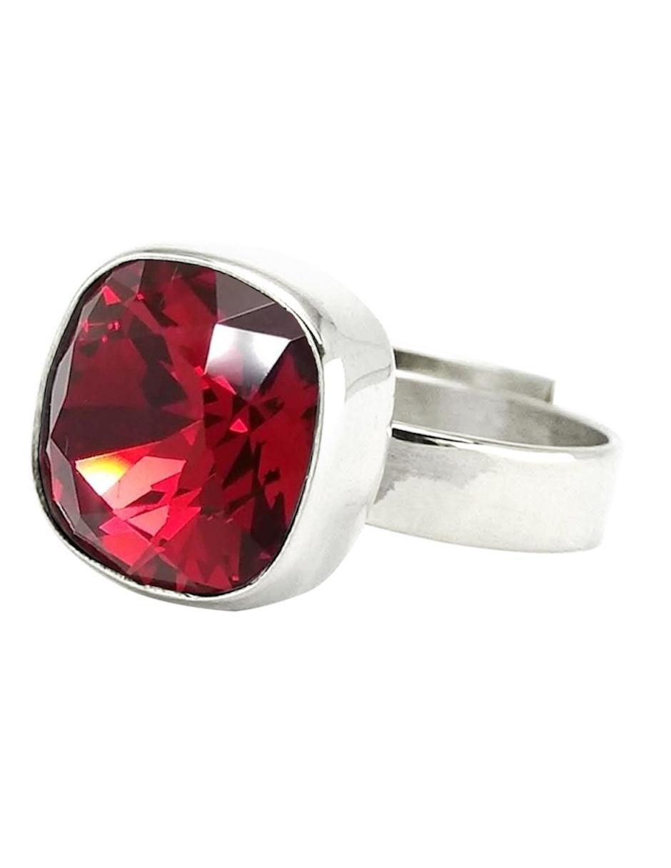 Anillo cuadrada Cushion P 925 de plata cristal brillante 4